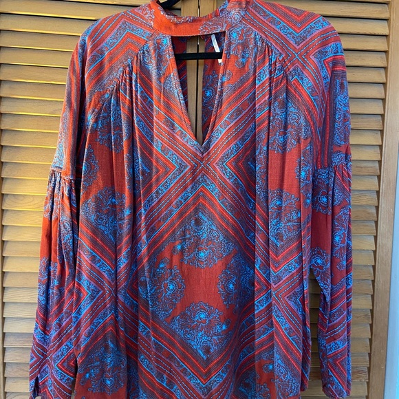 Free People Bohemian Patterned Blouse - Picture 2 of 5